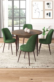 Hanah Home Juego de Mesa y Sillas de Comedor Tor - Barroco, Caqui